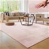 Paco Home Tappeto Moderno e Morbido per Soggiorno a Pelo Corto Lavabile Fluffy Uni Effetto Pelliccia Senza Tempo Elegante Antiscivolo Facile da Pulire, Dimensione:300x400 cm, Colore:Rosa