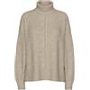 PIECES Pcmalou LS Rollneck Knit Noos BC Maglione Lavorato a Maglia, Grigio Talpa/Dettaglio: Melange, M Donna
