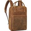 STILORD 'Seraphine' Zaino Porta PC Grande in Pelle Vintage XL Zaino per Pc MacBook da 15.6 Pollici per Uomo Donna Business Backpack per Ufficio Viaggio in Cuoio Autentico, Colore:torino - marrone