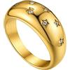 GoldChic JEWELRY Anello Uomo Oro Cubica Zirconia Anello Uomo Acciaio Inossidabile Anello Oro Regali Di Gioielli Per Papà Di San Valentino, Taglia 22