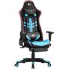 HLFURNIEU Sedia Gaming Ergonomica, Poltrona Gaming con Poggiapiedi, Sedia da Gamer con Schienale Regolabile, Poggiatesta e Supporto Lombare, Sedia Girevole Nero e Blu