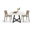 PAZZO DESIGN Tavolo Allungabile Ariel, Gambe Incrociate Nere, Bianco Frassinato, Tavolo Cucina, Tavolo Sala Da Pranzo, Tavolo Estensibile, Made in Italy, 95x90x75,5 cm - id_2229