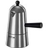 ILSA Caffettiera Espresso Carmencita Classic, Alluminio, Manico e Pomolo Neri, Capacità 20 cl, Tazze 3
