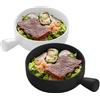 Bootoow Ciotole Per Insalata,2Pcs 660ml Ciotole In Porcellana Con Manico,Ciotole In Ceramica Per Cereali,Adatti Al Forno a Microonde,Lavabili In Lavastoviglie,Ciotole Per Pasta,Ciotole Per Zuppa (Nero+Bianco)