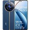 realme 12 Pro 5G Smartphone, 12+256GB, ritratto con teleobiettivo Sony Zoom ottico 2X, Fotocamera IMX882 OIS, Display curvo da 120Hz, Ricarica SUPERVOOC da 67W, Batteria massiva da 5.000mAh, blu