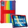 AKNICI Custodia Silicone per OSCAL PAD 16,Aigopad K10/K12,DOOGEE T10 Plus/U9/U10/U10 PRO,JUSYEA J10,HotLight 10,JIKOCXN K10,Moderness MB1001,OUZRS TAB-M1,Wqplo WPL1001,Lville LVEMB1001, Arcobaleno
