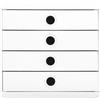 Exacompta - Ref. 314313D - POP-BOX Autentic - Base con 4 cassetti per documenti A4 - Dimensioni esterne: profondità 34,7 x larghezza 27,8 x altezza 26,7 cm - bianco
