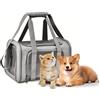 APKOL Trasportino per Gatti e Cani, Trasportino Gatto Portabile e Pieghevole, Gabbia per Gatti Con Tracolla Regolabile e Staccabile, Adatto per Gatti e Cani di Piccola Taglia, Grigio,L