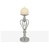 AlexandreHouse PORTAVELA LISO METAL PLATEADO BOLA VIDRIO