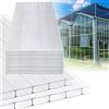 Ansobea 14 lastre alveolari in policarbonato a doppia stazione, resistenti ai raggi UV, per serra, giardinaggio, carports, 60,5 x 121 cm, 4 mm, 10,25 m², trasparenti (XXYYGBHBT1)