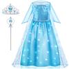 AYBUY Luminoso Vestito Principessa, LED Costume Principessa Bambina, LED Vestito Principessa, Set da Principessa Corona Bacchetta, per Feste in Carnevale, Halloween, Natale, Cosplay(140)
