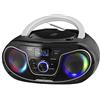 Trevi CMP 588 DAB Stereo Portatile Wireless con Radio Digitale DAB e FM, Boombox con Lettore CD, USB, AUX-IN, Antenna Telescopica, Display ad Alta Leggibilità, Alimentazione a Corrente e Batterie