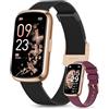 NAIXUES Smartwatch Donna, IP68 Orologio Fitness con 24 Modalità Sport, Ciclo Mestruale, Cardiofrequenzimetro, SpO2, Sonno, Activity Tracker Passi Calorie, Notifiche, Smartband per Android iOS Nero Oro