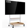 FITUEYES Carrello Porta TV con Ruote per 42-85 pollici, Supporto TV da Pavimento con Ripiani in legno, Porta TV da Terra Mobile Max VESA 600x400mm Portata 60kg