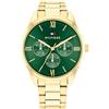 Tommy Hilfiger Orologio Analogico Multifunzione al Quarzo da Donna con Cinturino in Acciaio Inossidabile di Colore Dorato - 1782746