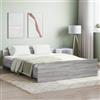Gecheer Struttura Letto,Giroletto,Matrimoniale,Moderno,in Legno Multistrato,Grigio Sonoma,con Testiera,e Pediera,160x200 cm,Letto con Doghe, Letto,Matrimoniale Moderno,160x200 cm,Letto con Pediera
