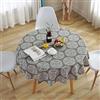 KTCINA Tovaglia rotonda, 120 cm, in cotone e lino, tovaglia da tavolo, in twill, semplice stile nordico, lavabile, non stirabile, decorazione per cucina, sala da pranzo, tavolo, fiori, 120 cm
