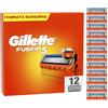 Gillette Fusion 5 LAMETTE DA BARBA, 12 RICAMBI da 5 Lame, Rasatura Scorrevole con STRISCIA LUBRIFICANTE, Fino a 1 MESE DI RASATURA con 1 Lametta