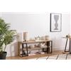 Hanah Home Elegante supporto per TV con telaio in metallo, zaffiro e nero, 123,6 x 30 x 48,6 cm, 100% melamina, spessore 18 mm, design moderno e durevole