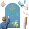MITHREEL Lavagna magnetica per bambini - autoadesiva, a forma di arco e di colore con gessetti - ideale come regalo per ragazze e ragazzi (Arco Aguamarina 120 x 60 cm)