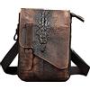 Le'aokuu Uomini Vera Pelle Viaggio Hip Bum Marsupio Hook Borsa a Tracolla Custodia per Telefono 611 (611-6 Coccodrillo Marrone scuro Di grandi dimensioni)