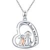 JFASHOP Collana per ragazza e cane, ciondolo per cane in argento sterling 925 con catena per donna, collana per animali, gioielli per cani, regalo per bambini ragazza madre