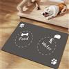 Hearda Tappetino Ciotola Cane Assorbente, Tappetino per Cane Cibo Tappetini Sottociotola per Cani Tappetino Antiscivolo Ciotole Gatto Tappetino sotto Ciotola Cani (20x30cm,Grigio Scuro N)