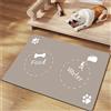 Hearda Tappetino Ciotola Cane Assorbente, Tappetino per Cane Cibo Tappetini Sottociotola per Cani Tappetino Antiscivolo Ciotole Gatto Tappetino sotto Ciotola Cani (20x30cm,Grigio Chiaro N)
