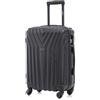 R.Leone Valigia da 1 Fino a Set 4 Trolley Rigido grande, medio, bagaglio a mano e bagaglio low cost 4 ruote in ABS 9001 (Nero, S Bagaglio a mano)