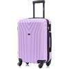 R.Leone Valigia EasyJet 45x36x20 cm Trolley Bagaglio a mano in ABS 4 Ruote 9001 (Lilla, XS Bagaglio Low cost)