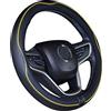 ISTN Coprivolante per Auto in Pelle Microfibra 38 cm per la Maggior Parte delle Auto (Nero Giallo)