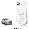 TOOMUME Cover Chiave TPU, Custodia Chiave Adatto per Ford Fiesta Focus Mondeo Tourneo Ecosport Galaxy Kuga Falcon Fusion Escort Ka B-Max, Copri Chiavi Guscio Chiave Auto Telecomando - Flip Key