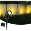 nipify Faretti da Giardino con Picchetto, COB Faretto da Esterno 5W 3000K Luci per Sentieri IP65 Illuminazione per Esterni Prato Terrazzo Cortile