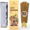 CALMVEDA Set Incenso Sandalo Naturale - 80 Bastoncini Puliti Senza Carbone, Realizzato Con Fiori Riciclati | Bastoncini Naturali per Meditazione e Regalo
