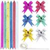 Woohome 120 Pz Fiocco Strip e 1 Rotolo di Punti di Colla, Nastri Regalo per Feste, Natale, Diametro Coccarda, Matrimonio