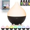 BUOAZR Diffusore di Oli Essenziali, 160ml Diffusore di aromi, Spegnimento Automatico Senza Acqua e 7 Colori LED con 4x10ml Oli Essenziali Diffusori, Ultrasuoni Umidificatore per Casa, Ufficio, Spa