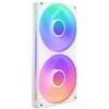 NZXT F240 RGB Core - Telaio singolo 240 mm con 2 ventole RGB 120 mm - Controllo velocità illuminazione - Alta pressione statica e flusso d'aria - Cuscinetti fluidodinamici - 8 LED aRGB - Bianco