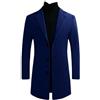 Generico Trench Lungo Da Uomo, Caldo Cappotto Invernale Monopetto, Giacca Con Tasche, Spesso, Casual Da Lavoro, Elegante, Vestibilità Aderente, Classico, Soprabito, Blu Navy Xxs
