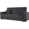Arredo Stock Divano letto 3 posti, 230x97x93 cm (Tessuto grigio)