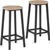 TecTake 800963 2 Sgabelli da bar Corby, Pannello MDF effetto legno, Robusti supporti in alluminio (industriale chiaro)