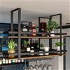 DSEWTEZXI Bar moderno sospeso Portabottiglie da Soffitto, Metallo soffitto Bicchiere Vini Cremagliera, Cucine Appendi Scaffale per vino, porta bottiglie vino da parete, industria Mensola a Soffitto.(120cm)