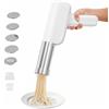 QHENS Macchina per Pasta Fresca Elettrica Portatile 2000mAh Ricaricabile Macchina per la Pasta Fresca con 5 Modalità, Pasta Maker Elettrico Wireless Sfoderabile e Lavabile per Tagliatelle, Bianco