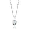 Miore Collana Donna con Catena, Aquamarina Oro Bianco 9 Kt / 375 Catenina Cm 45