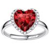 Bestyle Anello Donna Argento 925 Regolabile con Pietra Granato Gennaio, Anello Regolabile con Pietra Portafortuna Cuore Anello Argento 925 Donna, Confezione Regalo