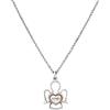 VLNET Amen collana con angelo e cuore in argento 925. Collezione angeli di Amen. Unisex.Lunghezza 40+4 cm