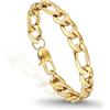 PROSTEEL 09MM Oro Braccialetto Catena Figaro 3 in 1 Catena Spessa Struttura Alternata a Tre Anelli Neutro e Minimalista Bracciale Uomo Argento Struttura Stabile