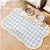 Hearda Tappetino Ciotola Cane Assorbente, Stile Carino Tappetino per Cane Cibo Tappetini Sottociotola per Cani Tappetino Antiscivolo Ciotole Gatto Asciugatura Rapida (60x90cm,Rombo Blu)