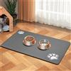 Hearda Tappetino Ciotola Cane Assorbente, Tappetino per Cane Cibo Tappetini Sottociotola per Cani Tappetino Antiscivolo Ciotole Gatto Tappetino sotto Ciotola Cani (20x30cm,Stampa Zampa di Cane N)