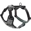 HUNTER pettorina per cani DIVO REFLECT, Colore: nero/grigio, stampa camouflage riflettente, imbottitura traspirante in morbido mesh, regolabile in 5 punti, Taglia: M