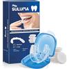 SULUMA Bite Bruxismo Professionale Notturno Antirussamento Digrignare Bite Dentale Byte Notte Automodellanti Uomo Donna 2 Taglie Medium Large Morbido Silicone Eva 6 Compresse Disinfettanti